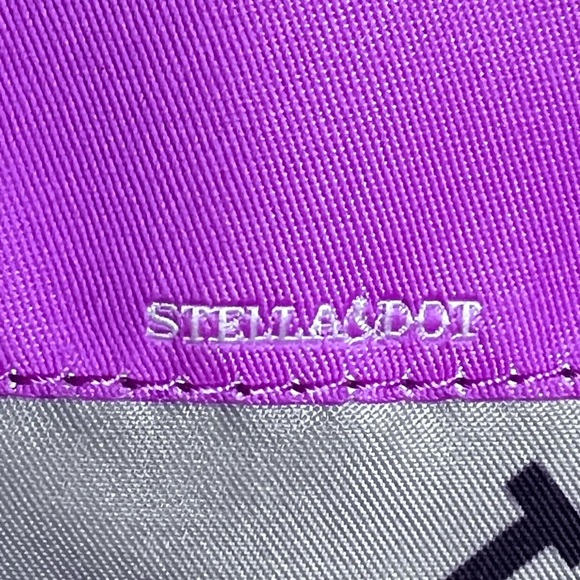 Stella  Dot Crush It Bow Navy and  pink Tote bag - Picture 9 of 13